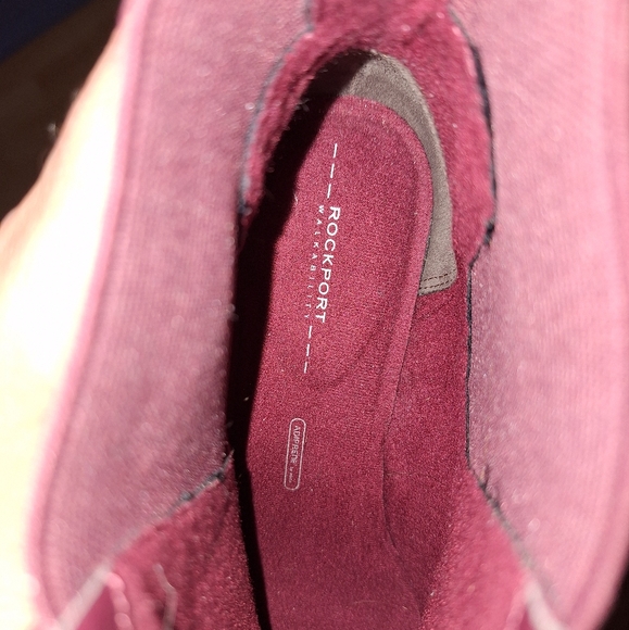 6.5 Rockport Lorraine ll Burgundy Hydro-shield Waterproof Rain Chelsea Boots - Picture 6 of 12